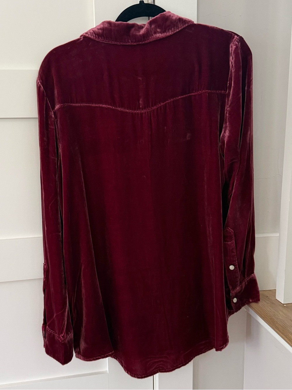 Sundance Velvet Snap Button Western Shirt Blouse Pink Berry - Picture 2 of 3